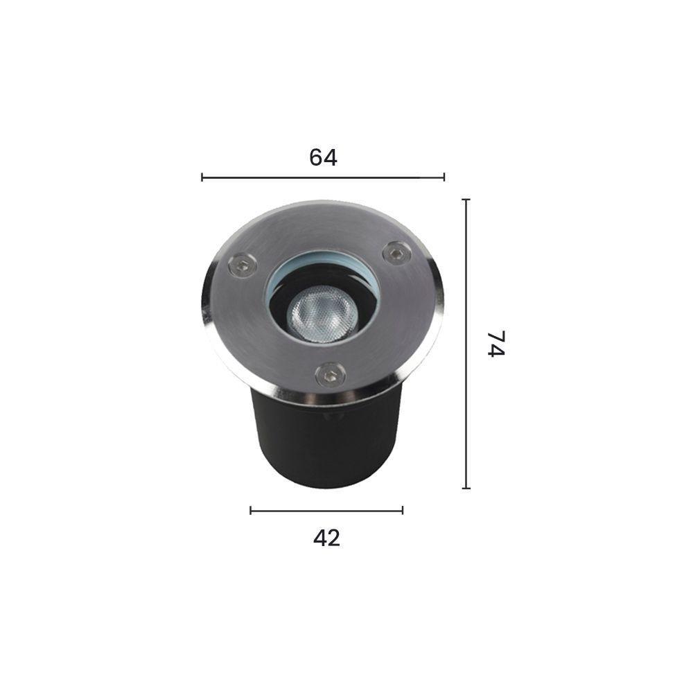 Embutido De Solo Led Astraled Es-6900 1w Bivolt Prata 3000k Luz Amarela 3000k Luz Amarela Es-6900 - 2