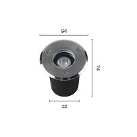 Embutido De Solo Led Astraled Es-6900 1w Bivolt Prata 3000k Luz Amarela 3000k Luz Amarela Es-6900 - 2