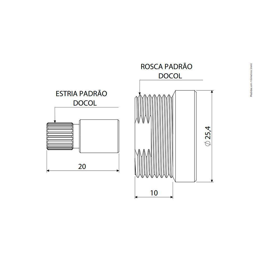 Prolongador Para Registro Padrão Docol Blukit Bruto - 3