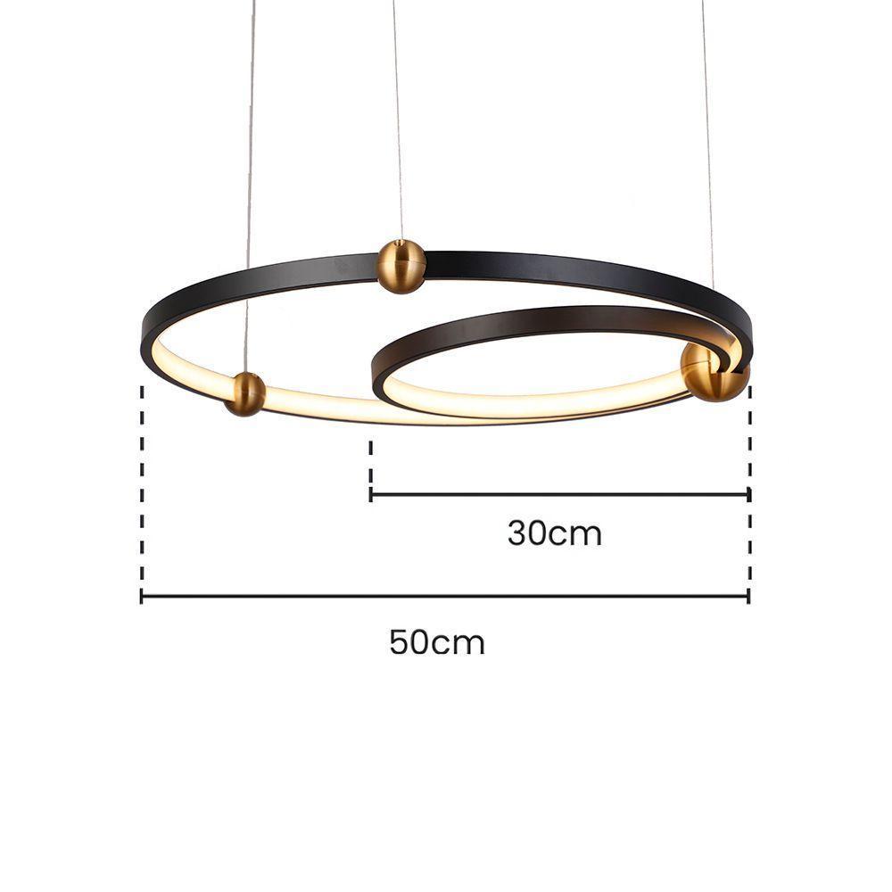 Lustre Pendente Skylight Circles 3074 Preto-dourado Led Bivolt Preto-dourado - 2