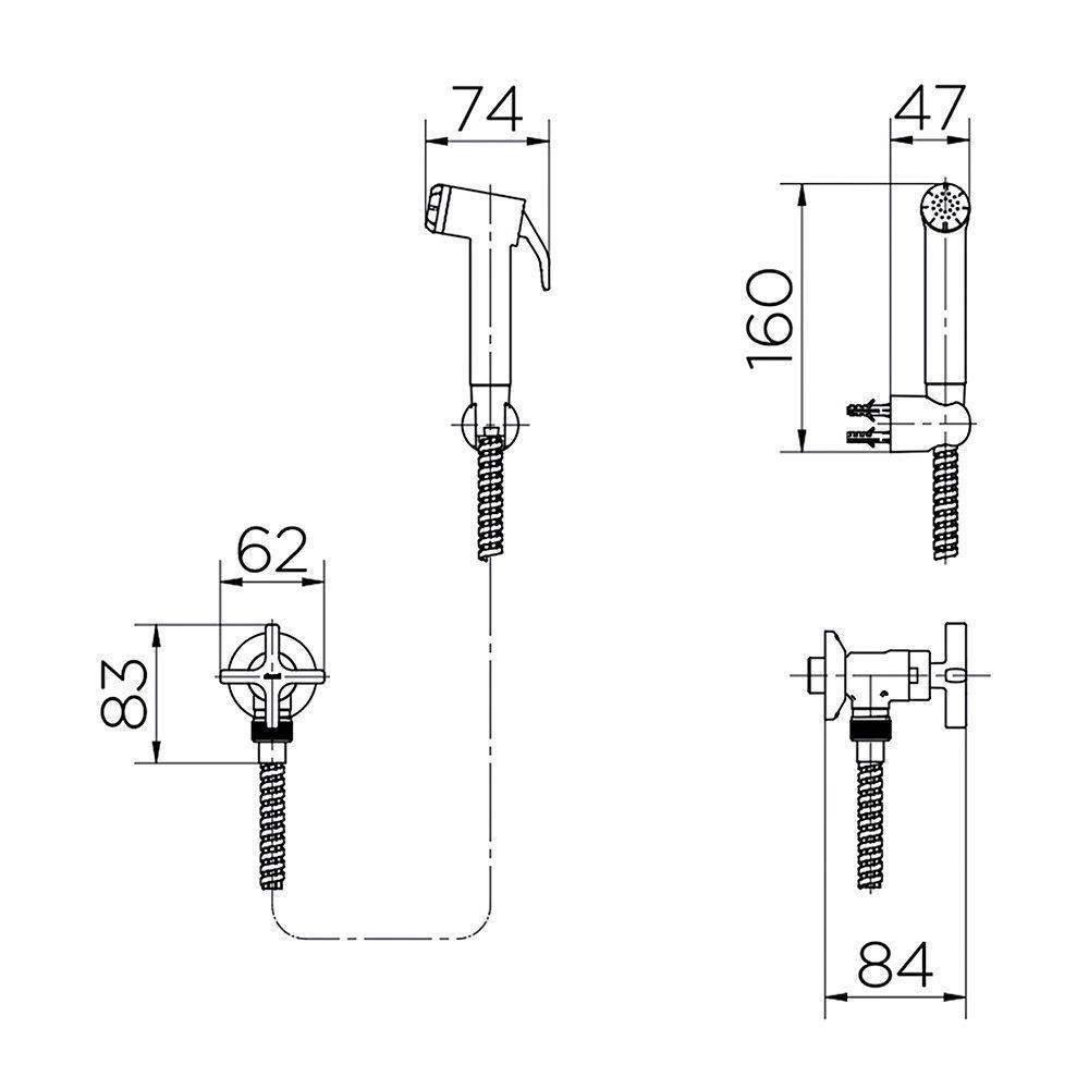 Ducha Higiênica Docol Nova Invicta 1523806 Com Registro Branca - 4