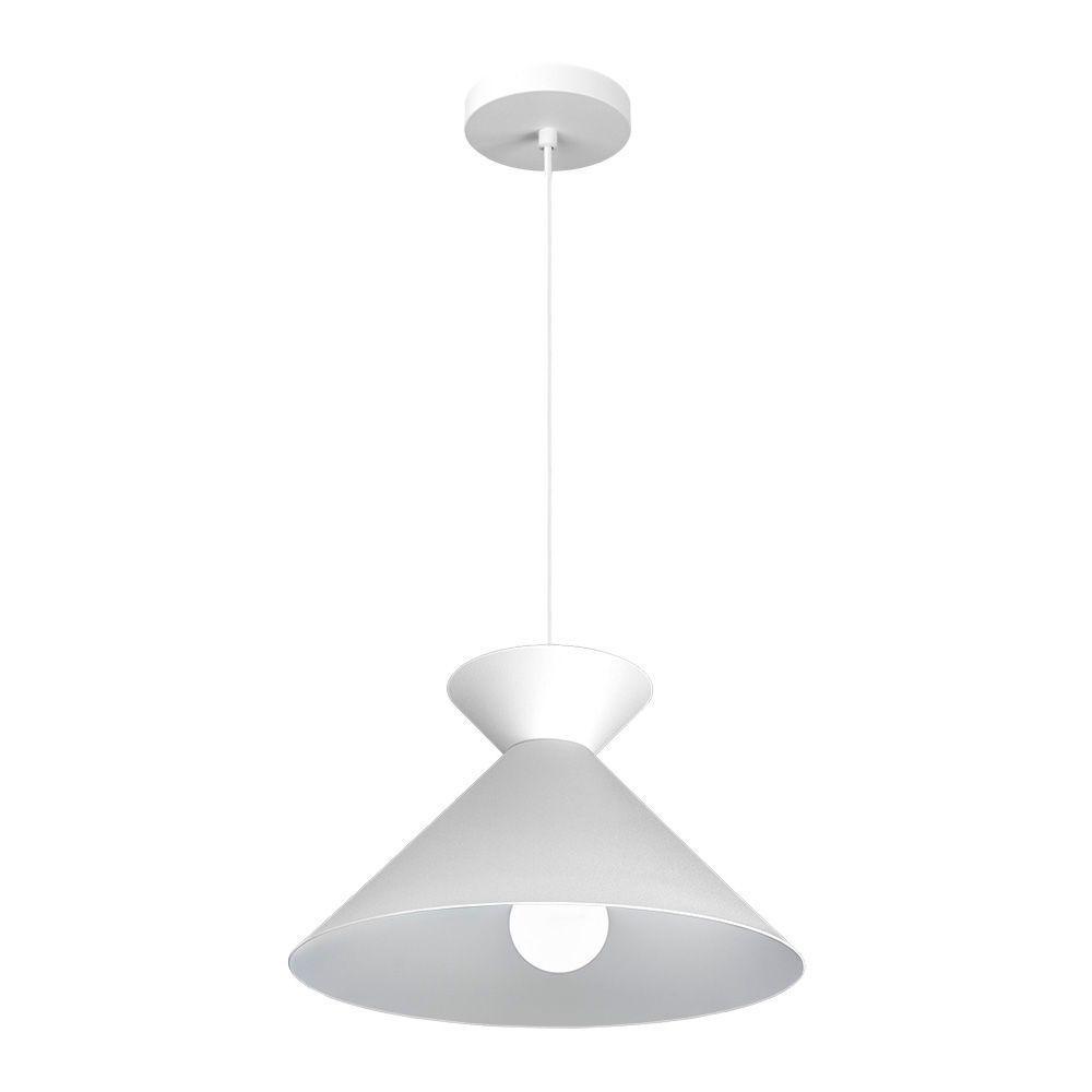 Lustre Pendente Blumenau Guto E27 Bivolt Branco Fosco - 2
