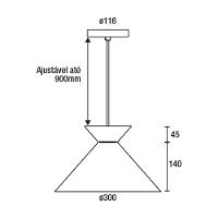 Lustre Pendente Blumenau Guto E27 Bivolt Branco Fosco - 3