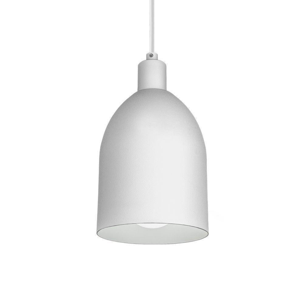 Lustre Pendente Blumenau Mila E27 Bivolt Branco Fosco - 2