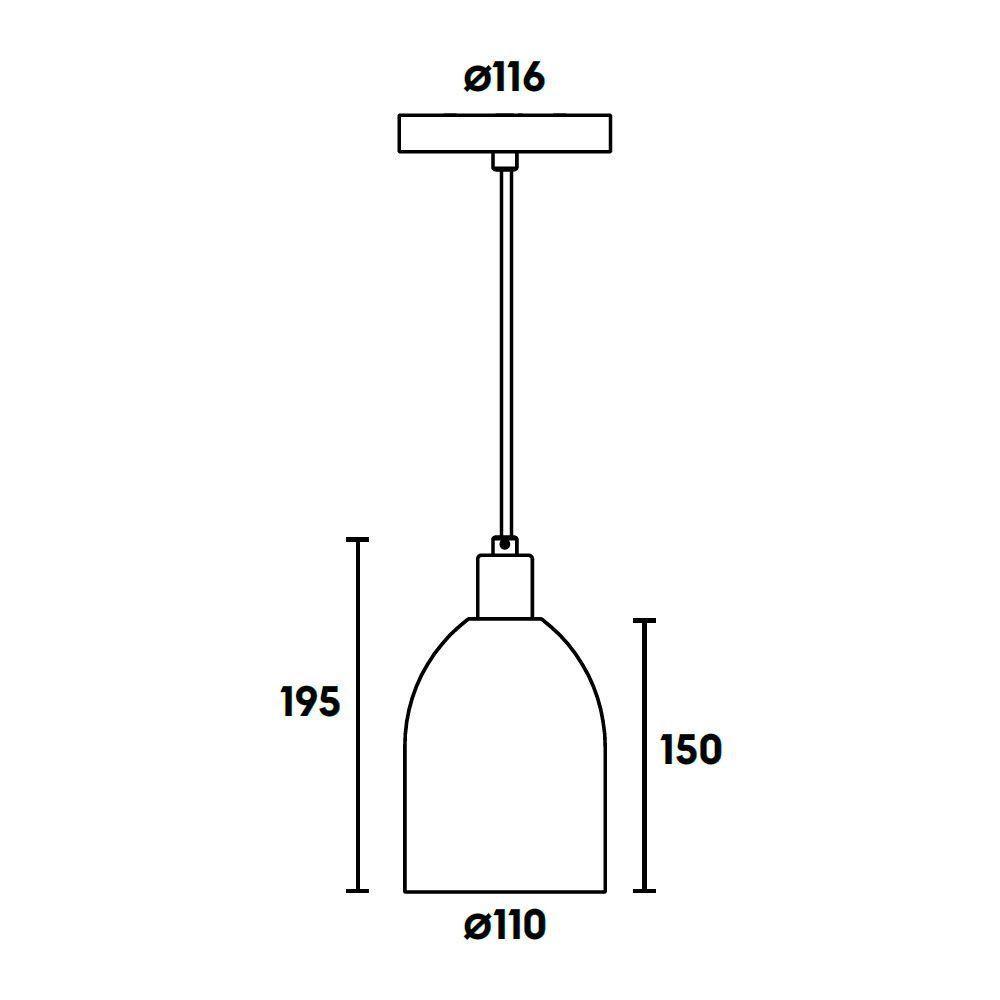 Lustre Pendente Blumenau Mila E27 Bivolt Branco Fosco - 4