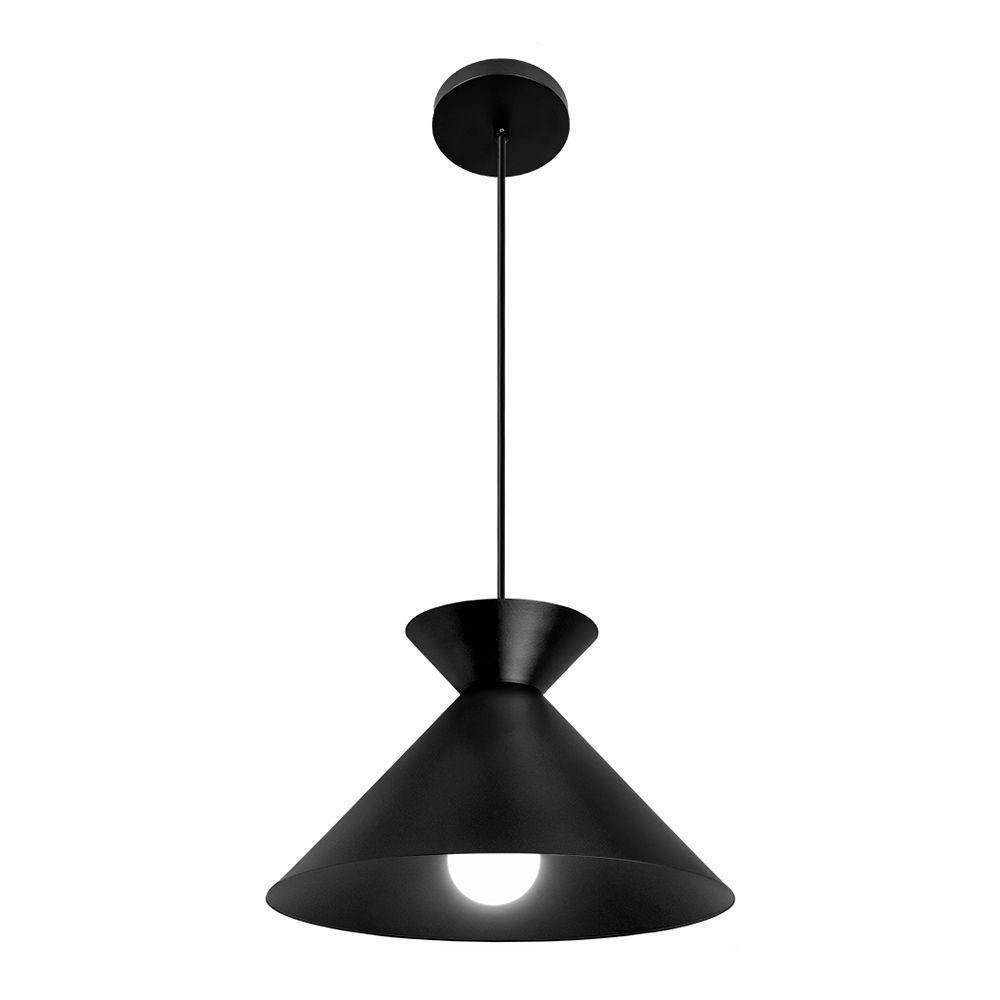 Lustre Pendente Blumenau Guto E27 Bivolt Preto - 2