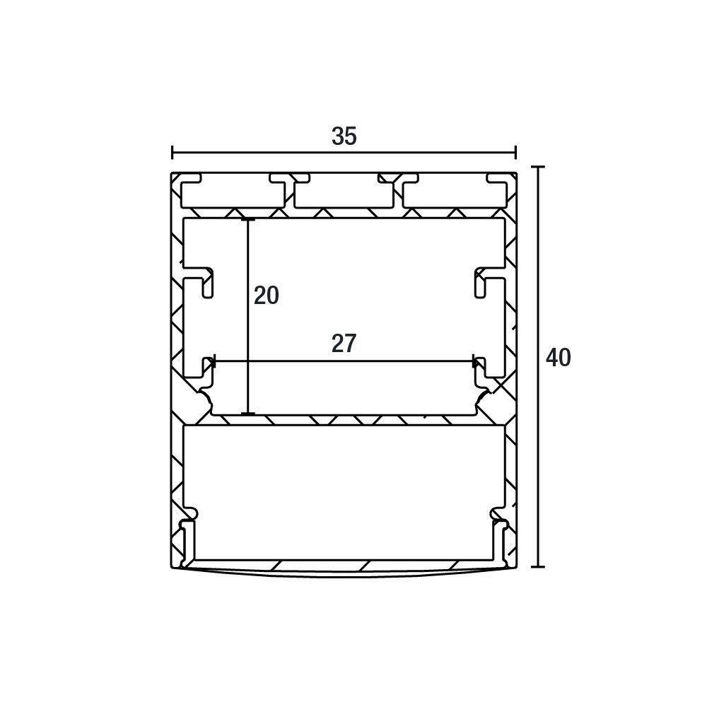 Perfil De Sobrepor Para Fita Led Blumenau Line Easy 35mm Com 2 Metros Branco Fosco - 3