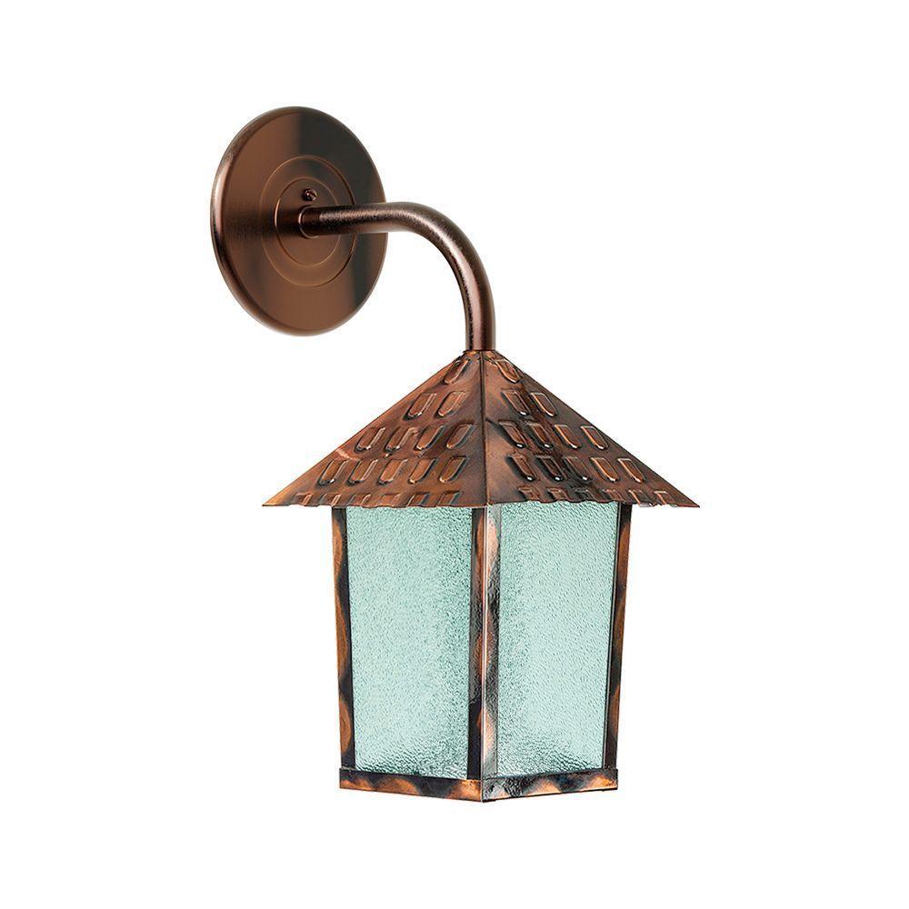 Arandela Blumenau Colonial Quadrada Vidro Pontilhado E27 Bivolt Cobre - 1