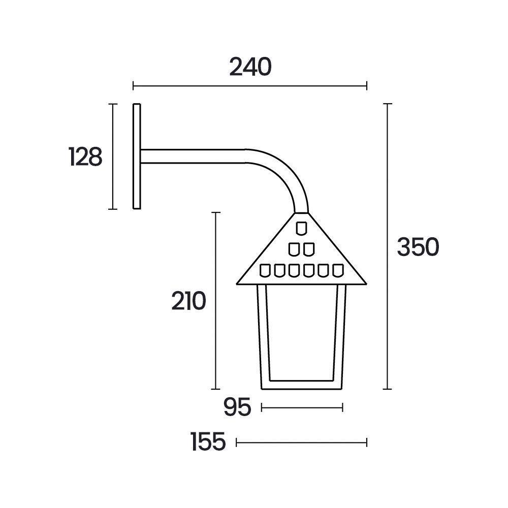 Arandela Blumenau Colonial Quadrada Vidro Pontilhado E27 Bivolt Cobre - 2
