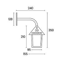 Arandela Blumenau Colonial Quadrada Vidro Pontilhado E27 Bivolt Cobre - 2