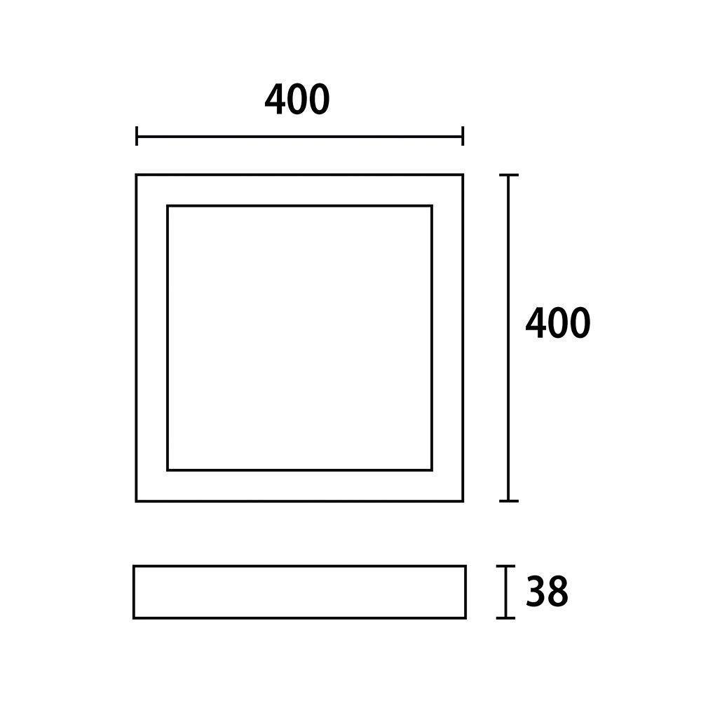 Painel De Led Blumenau Backlight Quadrado De Sobrepor 32w Bivolt Preto 3000k Luz Amarela - 3