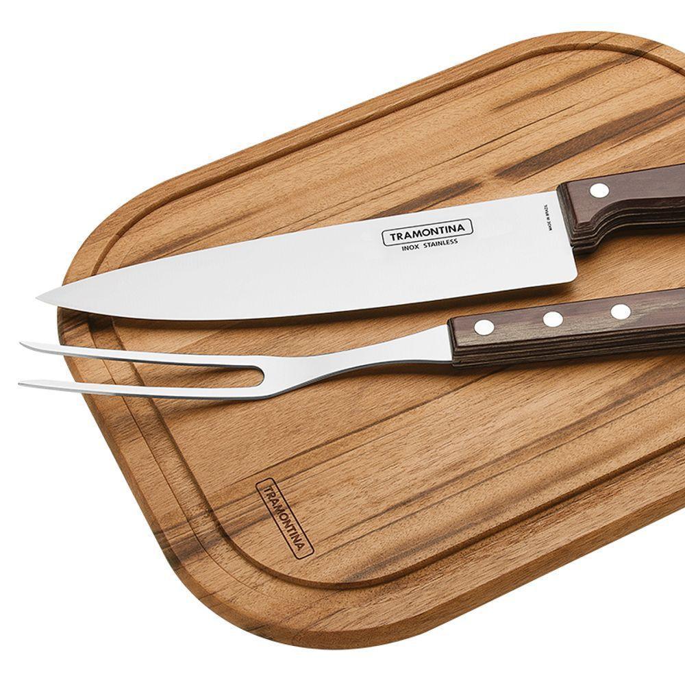 Kit Churrasco Com Tábua 3 Peças Tramontina 21198914 Marrom 21198914 - 2