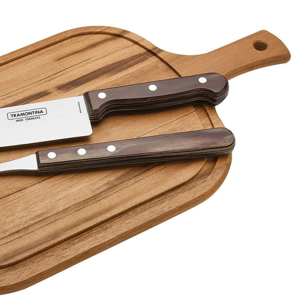 Kit Churrasco Com Tábua 3 Peças Tramontina 21198914 Marrom 21198914 - 3