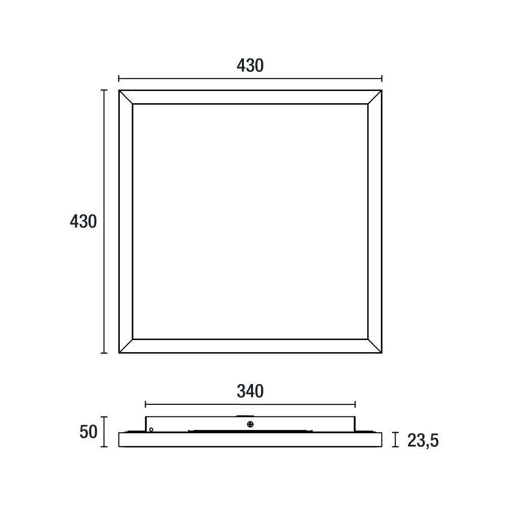 Plafon Led Blumenau Square De Sobrepor 15w Bivolt Branco Fosco 2700k Luz Amarela - 3