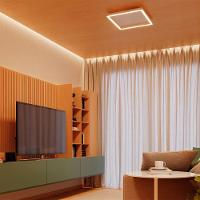 Plafon Led Blumenau Square De Sobrepor 15w Bivolt Branco Fosco 2700k Luz Amarela - 2