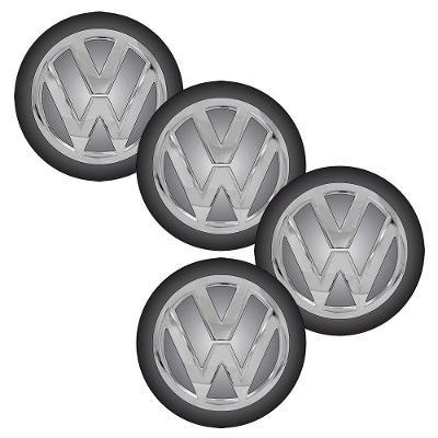 Jogo Bottom/emblema Pr Calota Vw51mm Degrade 4pecas Resinado
