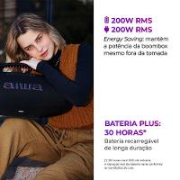 Caixa De Som Boombox Plus Aiwa BBS-01-B 200W Bluetooth 30h IP66 USB Preto Boombox AWS-BBS-01-B Bivolt - 3