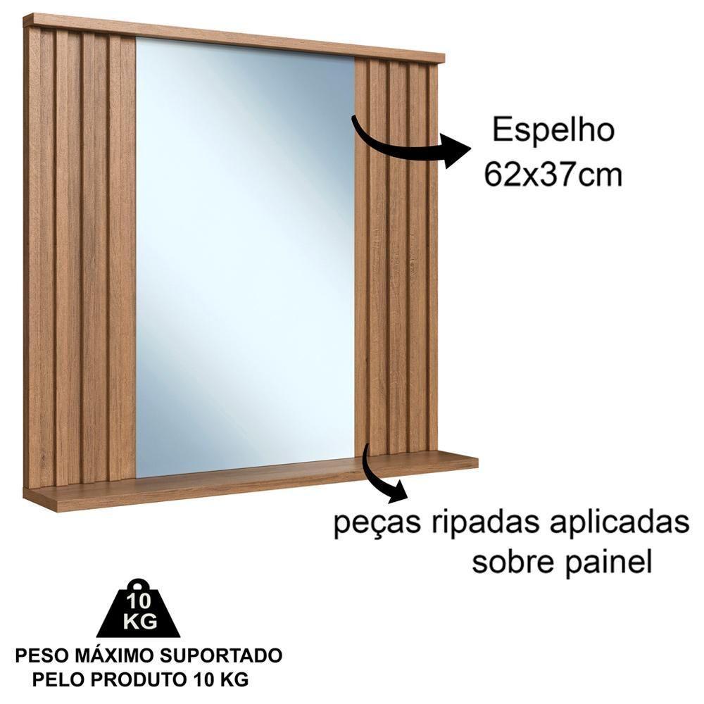 Kit Espelheira E Gabinete 70 Cm Com Cuba Branca Cj1000 Mell Faem Mell - 4