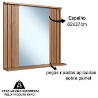 Kit Espelheira E Gabinete 70 Cm Com Cuba Branca Cj1000 Mell Faem Mell