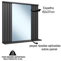 Kit Espelheira E Gabinete 70 Cm Com Cuba Branca Cj1000 Grafite Faem Grafite - 5