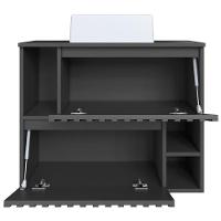 Kit Espelheira E Gabinete 70 Cm Com Cuba Branca Cj1000 Grafite Faem Grafite - 6