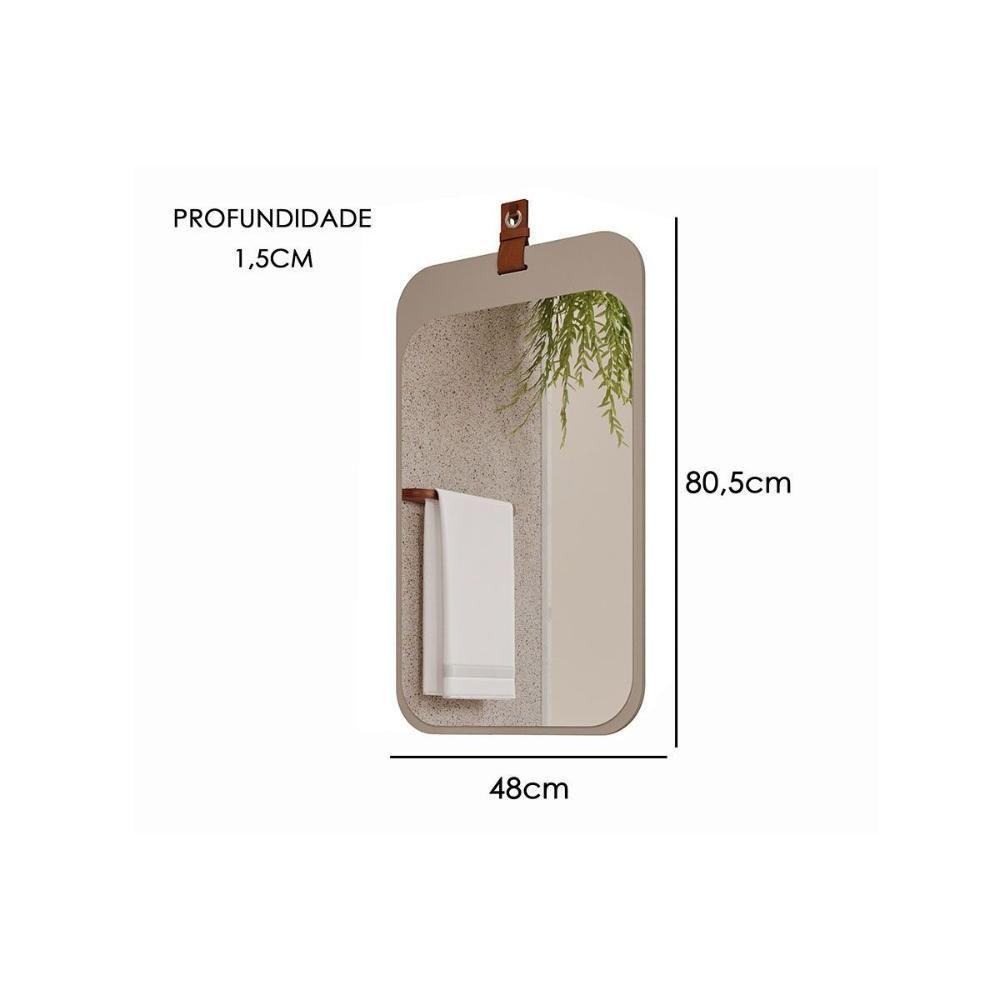 Espelheira De Banheiro Monet Parede Retangular 48x80cm Capuccino - Mgm - 2