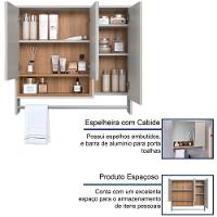 Espelheira Com Toalheiro 3 Portas E Nicho 80 Cm Es9002 Mell Arenas Faem Mell Arenas - 3