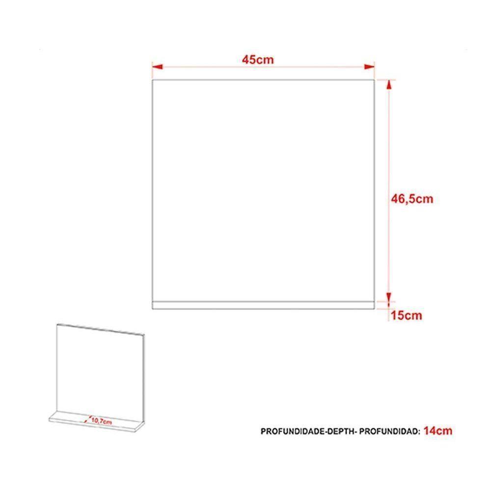 Espelheira De Banheiro 3642 45x46,5cm Branco - Tecno Mobili - 3