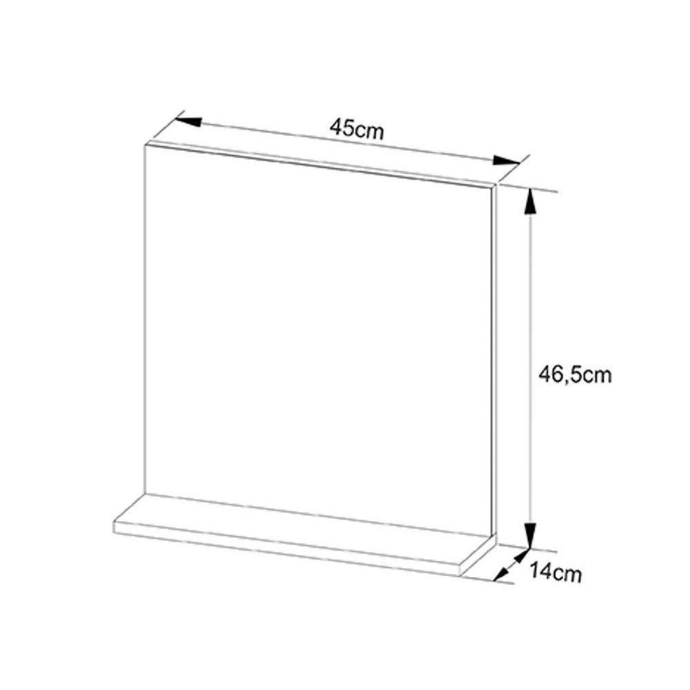 Espelheira De Banheiro 3642 45x46,5cm Preto - Tecno Mobili - 2