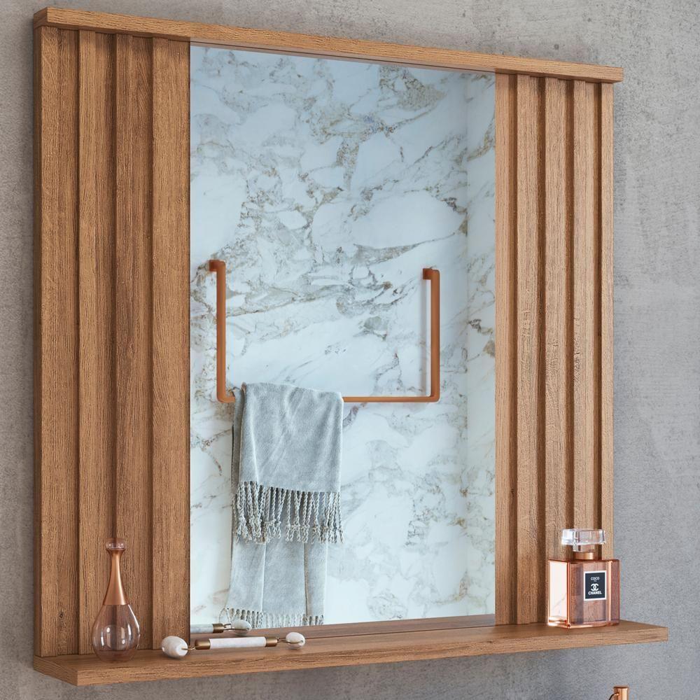 Espelheira Ripada Com Prateleira 70 Cm Es1000 Mell Faem Mell - 2