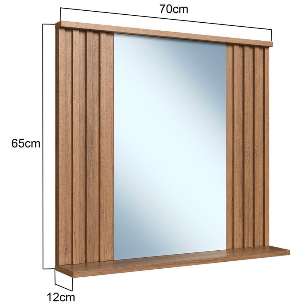 Espelheira Ripada Com Prateleira 70 Cm Es1000 Mell Faem Mell - 4