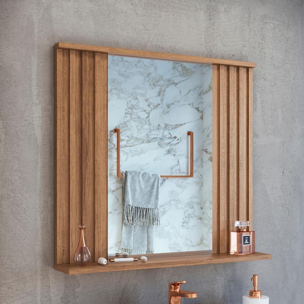 Espelheira Ripada Com Prateleira 70 Cm Es1000 Mell Faem Mell - 6