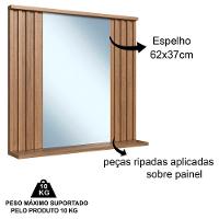 Espelheira Ripada Com Prateleira 70 Cm Es1000 Mell Faem Mell - 3