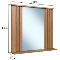 Espelheira Ripada Com Prateleira 70 Cm Es1000 Mell Faem Mell