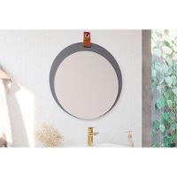 Espelheira De Banheiro Lua Parede Oval 60x60cm Titanio - Mgm - 1