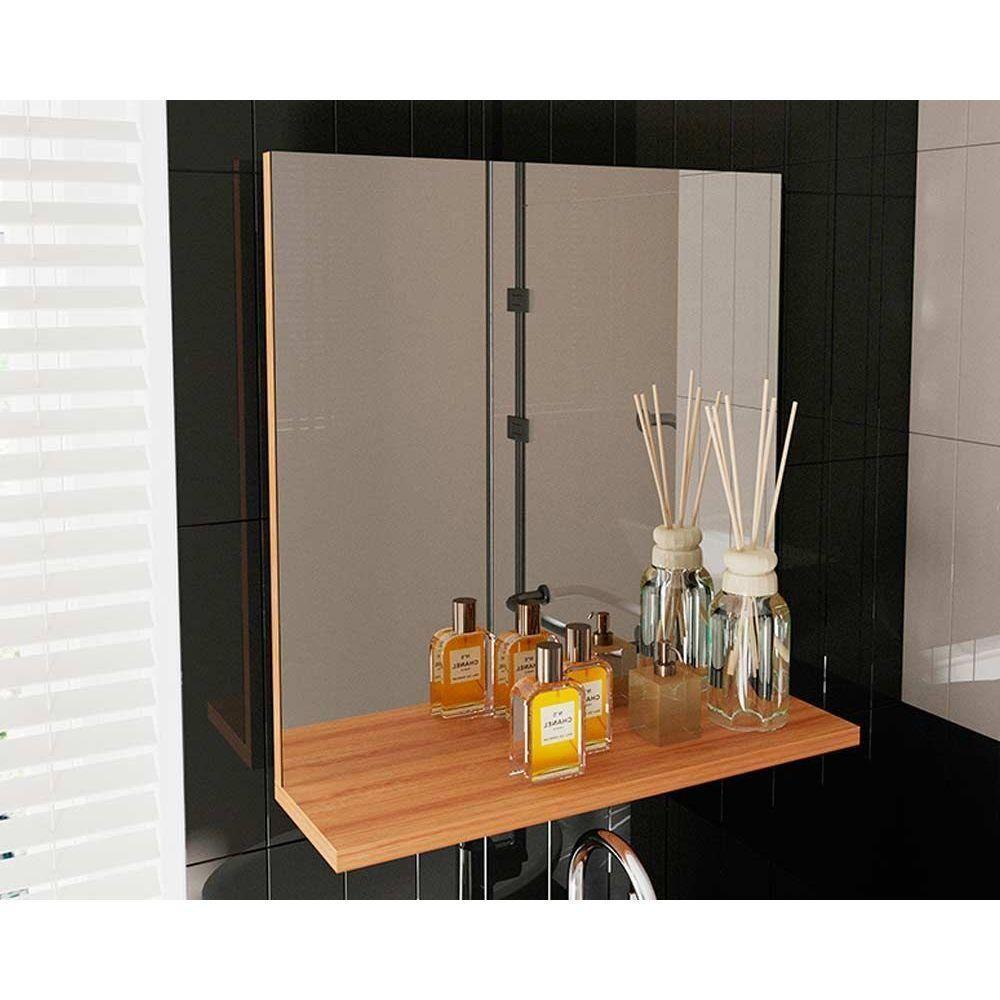 Espelheira De Banheiro 3642 45x46,5cm Amêndoa - Tecno Mobili - 1