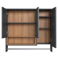 Espelheira Com Toalheiro 3 Portas E Nicho 80 Cm Es9002 Mell Grafite Faem Mell Grafite - 6