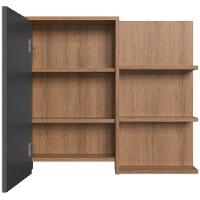 Armário Espelheira 70 Cm 1 Porta 3 Nichos Es2001 Mell Grafite Faem Mell Grafite - 5