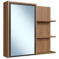 Armário Espelheira 70 Cm 1 Porta 3 Nichos Es2001 Mell Grafite Faem Mell Grafite - 6