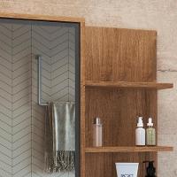 Armário Espelheira 70 Cm 1 Porta 3 Nichos Es2001 Mell Grafite Faem Mell Grafite - 7