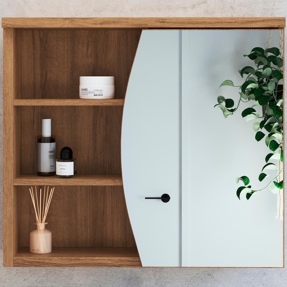 Armario Espelheira Com Porta E Nicho 70 Cm Es9680 Mell Faem Mell - 2
