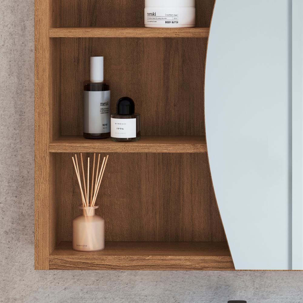 Armario Espelheira Com Porta E Nicho 70 Cm Es9680 Mell Faem Mell - 7