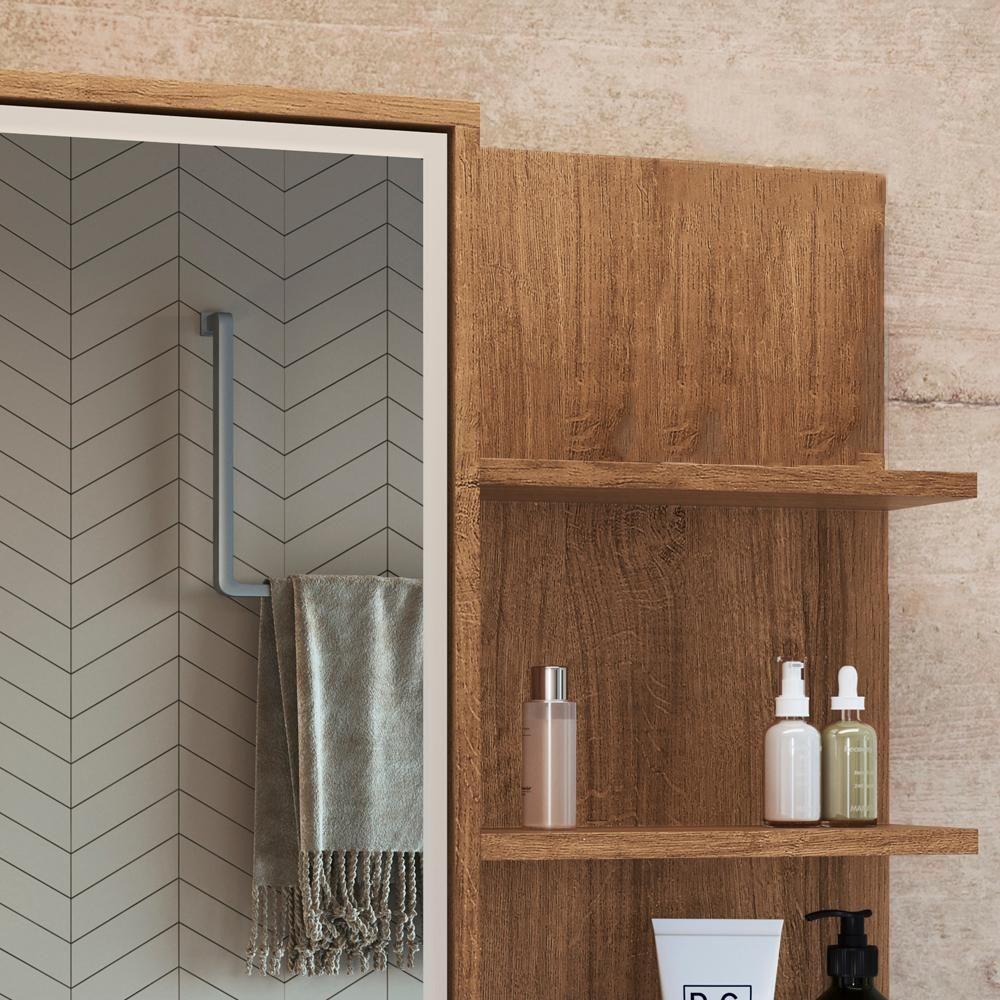 Armário Espelheira 70 Cm 1 Porta 3 Nichos Es2001 Mell Arenas Faem Mell Arenas - 7