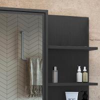 Armário Espelheira 70 Cm 1 Porta 3 Nichos Es2001 Grafite Faem Grafite - 6