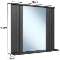 Espelheira Ripada Com Prateleira 70 Cm Es1000 Grafite Faem Grafite - 2