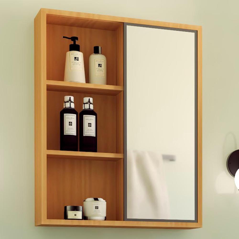 Armario Espelheira 1 Porta Correr 60 Cm Es7250 Mell Grafite Faem Mell Grafite - 2