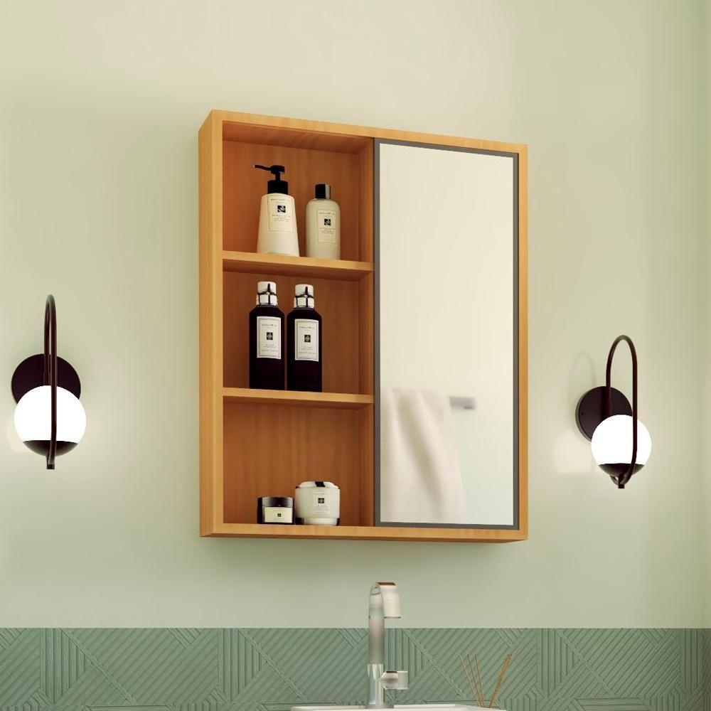 Armario Espelheira 1 Porta Correr 60 Cm Es7250 Mell Grafite Faem Mell Grafite - 7