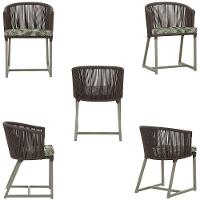 3 Cadeiras De Jantar Noronha Fendi Corda Náutica E5 Trama Marrom - 6