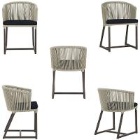 3 Cadeiras De Jantar Noronha Marrom Corda Náutica E12 Trama Rami - 6