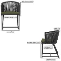 2 Cadeiras De Jantar Noronha Preta Corda Náutica E13 Trama Preto - 2